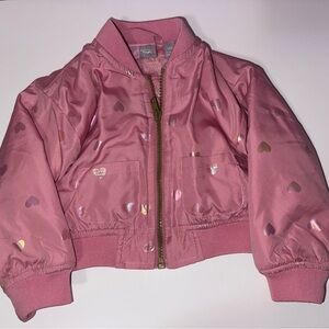 Kids Pink Heart Penelope Mack Bomber Jacket 12 M